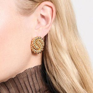 NEW~ Anthropologie Shashi "Philipa" Gold Spiral Earrings